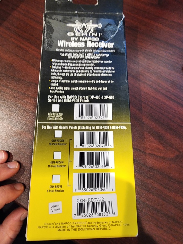 Gemini by Napco Zone Wireless Receiver