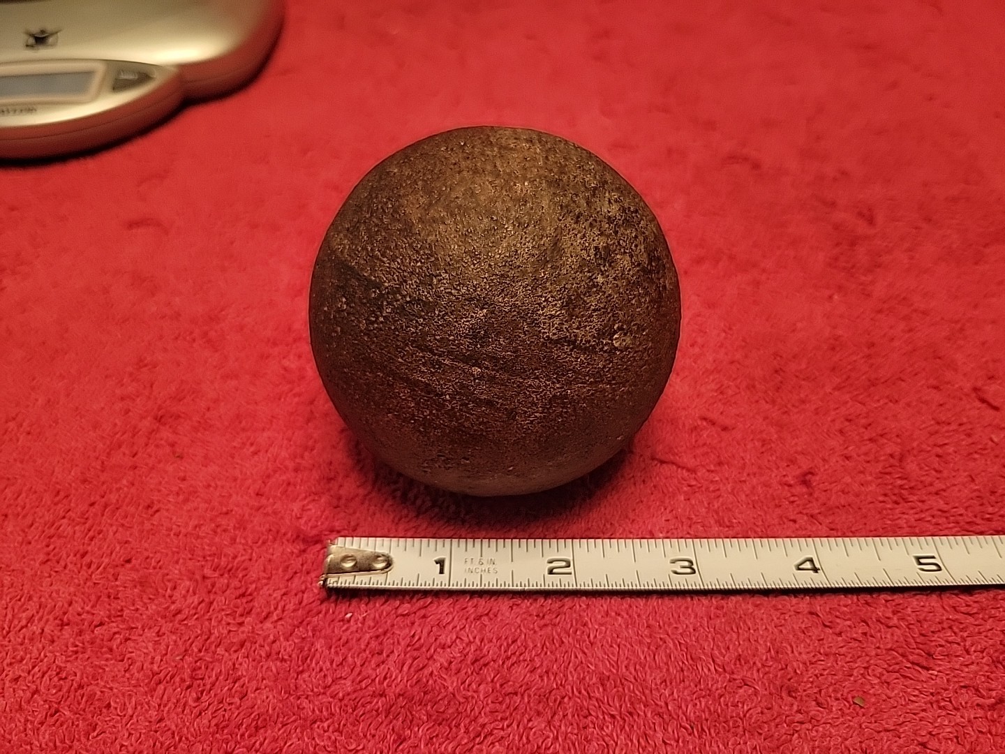 Antique Cast Iron Cannon Ball Cannonball Projectile 3" 4lb 6oz