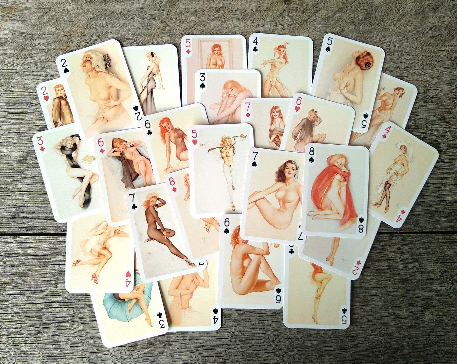 Pinup Girls Playing Cards (Poker Deck 54 Cards All Different) Vintage Retro Clas
