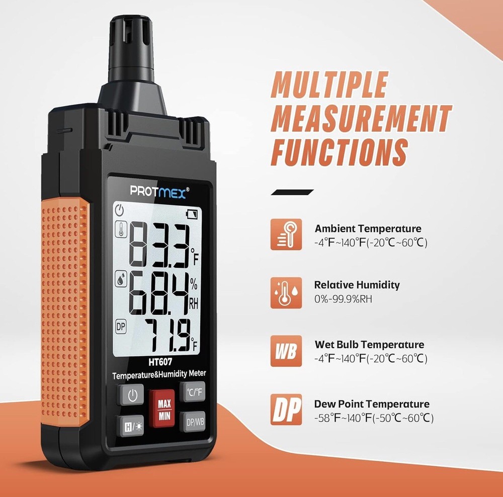 HT607 Temperature Humidity Meter High Precision Digital Hygrometer