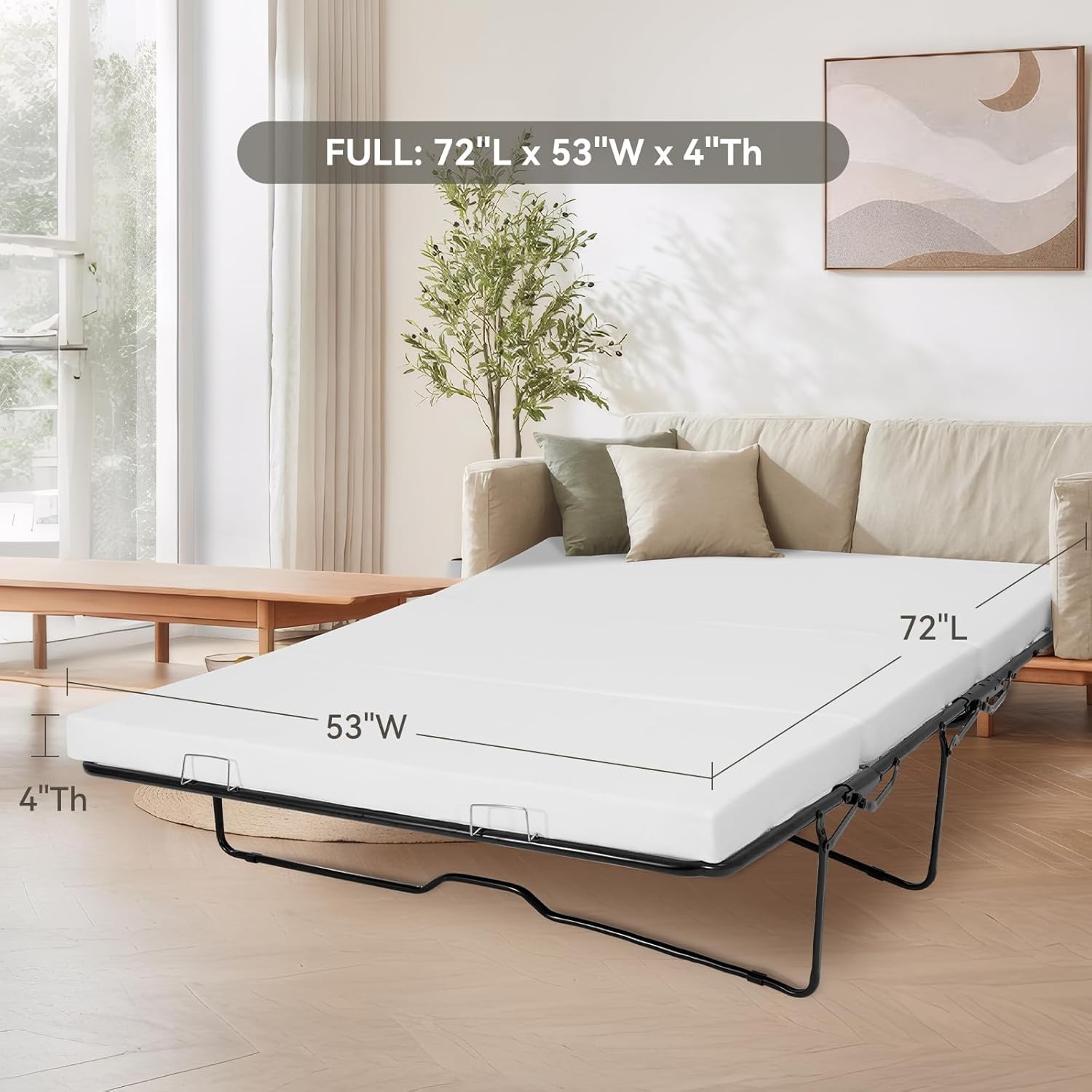 Begonia.K Memory Foam Sofa Bed Mattress Replacement, Full Queen Pull Out Couch