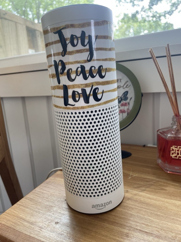 Amazon Echo Alexa White and Gold Bluetooth Smart Speaker