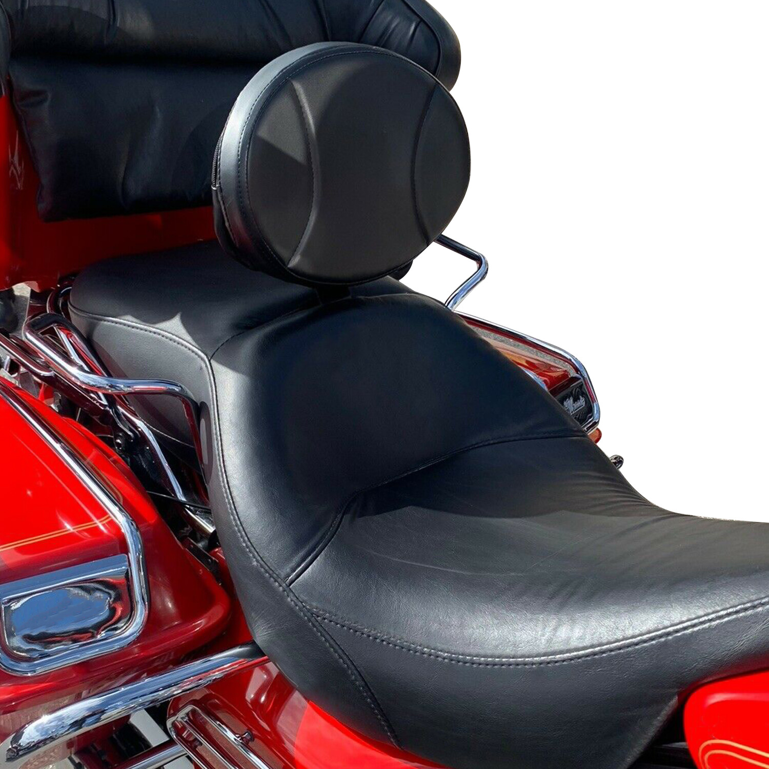 Plug-In Driver Rider Backrest Pad For Harley Touring Road Street Glide 1997-2024