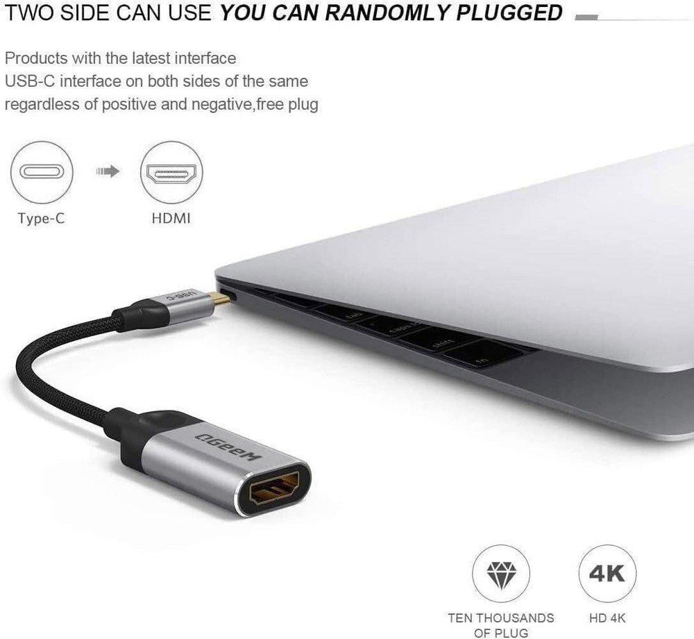 QGeeM USB C to HDMI Adapter 4K Cable