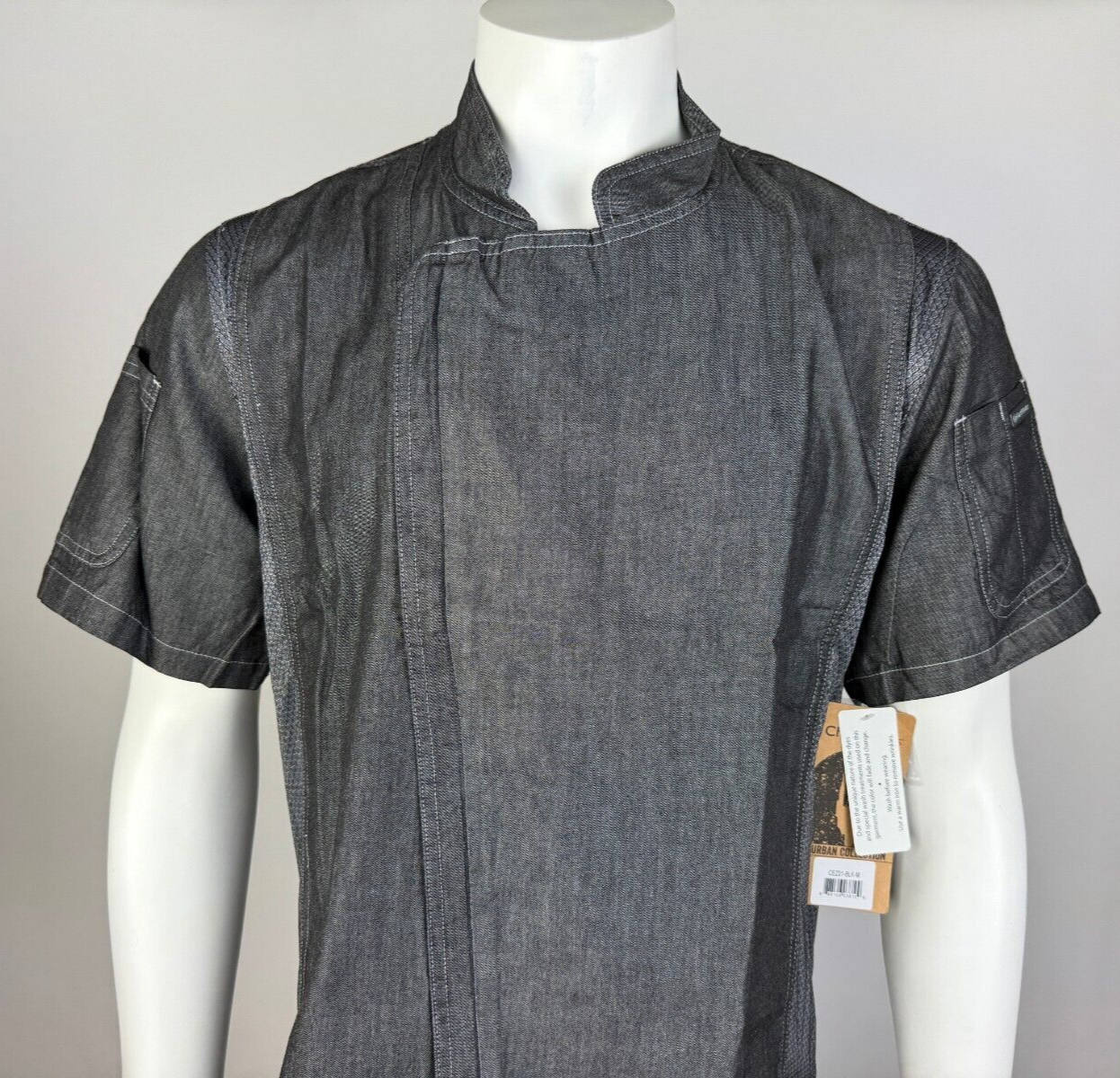 Chef Works Urban Delancey Chef Coat Mens M NWT Short Sleeve Stretch SEZ01