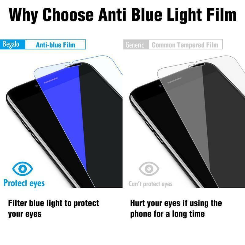 For iPhone 8 Plus Anti-Blue Light Tempered Glass Screen Protector Case Friendly