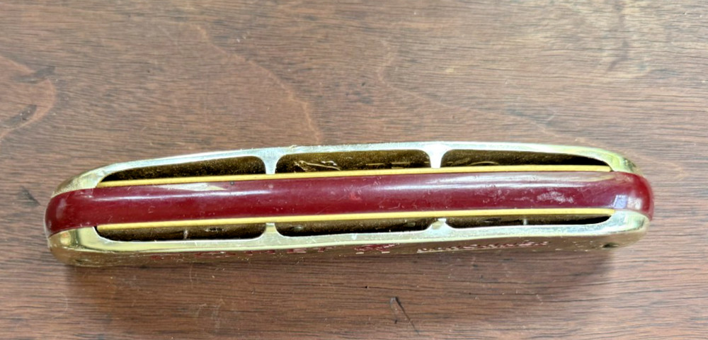 Vintage M Hohner Germany Crescent Shape Harmonica