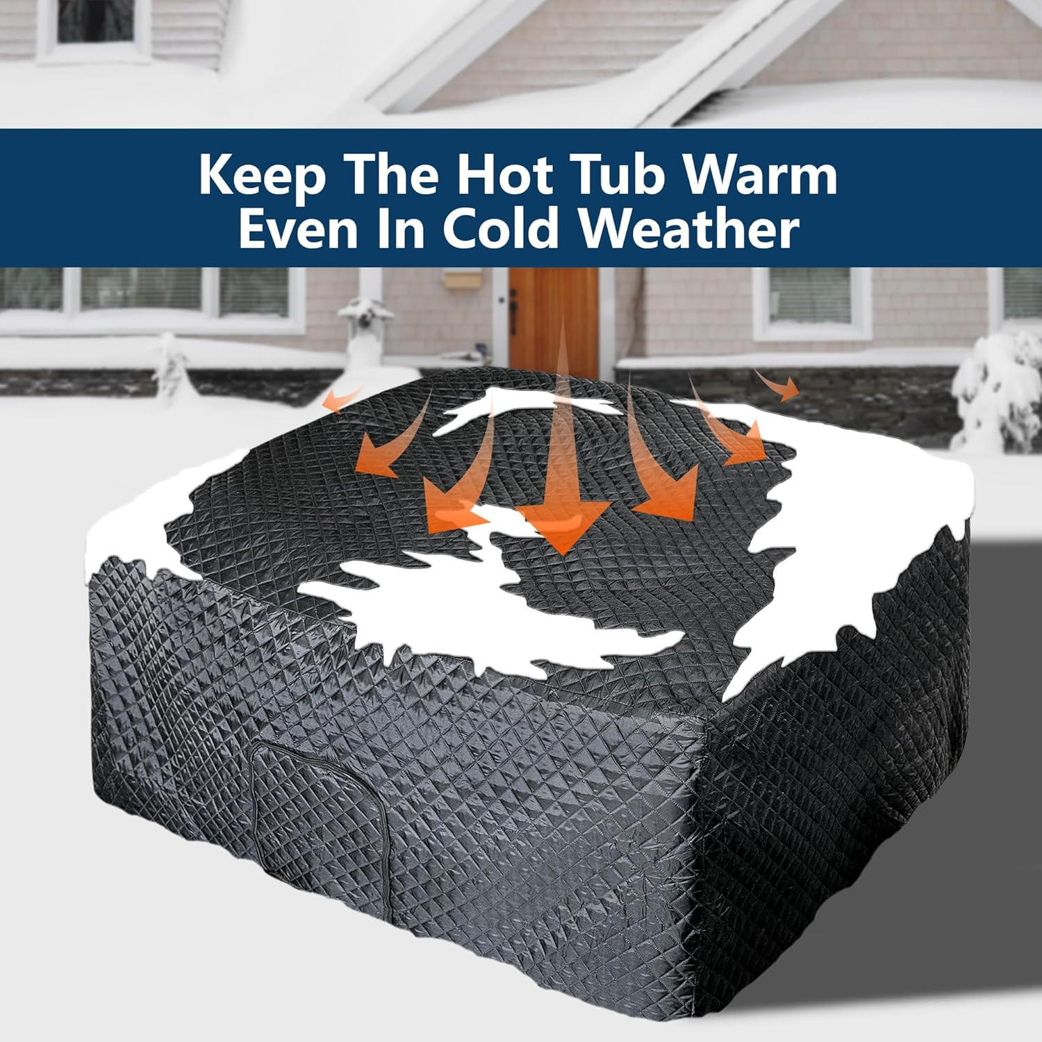 72''X27'' Square Insulated Inflatable Hot Tub Thermal Cover, Energy Efficient Ho