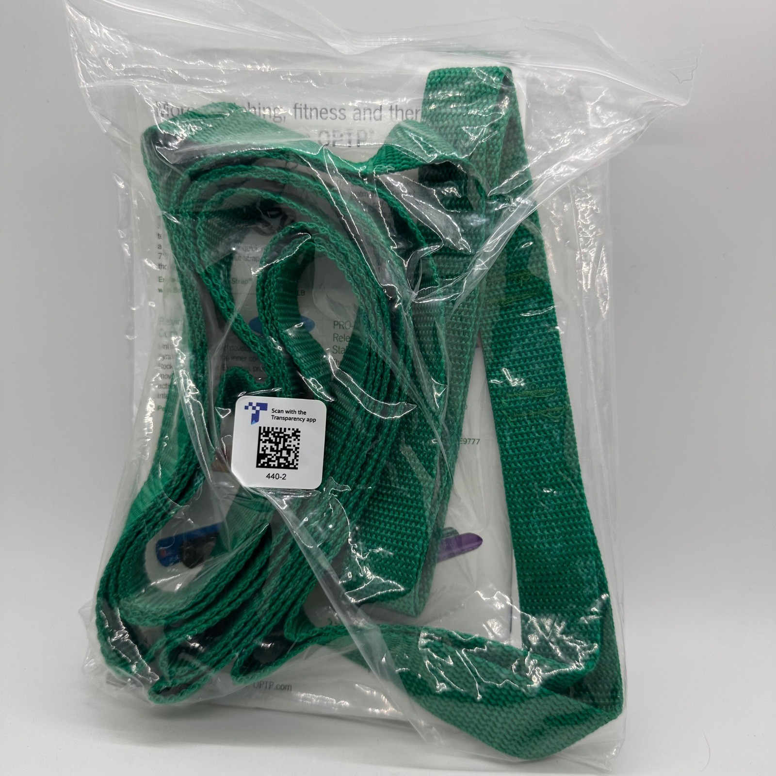 OPTP Stretch Out Strap Stretching Guide Green Exercise Yoga Pilates Band