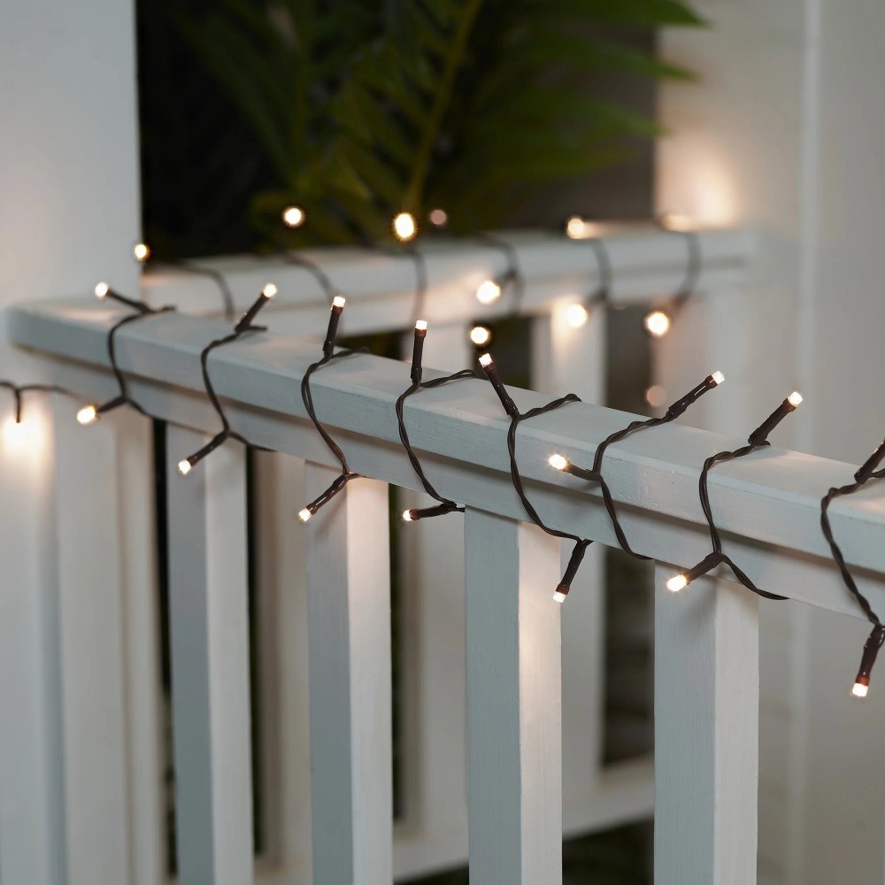 50-Count Warm White LED Solar Powered Mini Outdoor String Lights