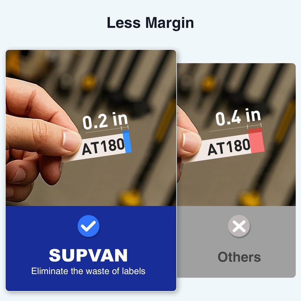 SUPVAN E11 Bluetooth Label Maker Machine with 4 Tapes, Support Keyboard & App