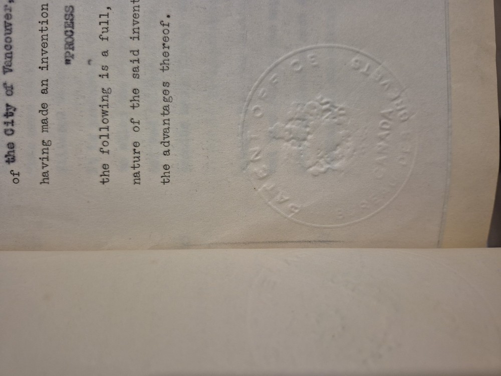 PATENT PAPERWORK for MAPLE EXTRACT - 1952 - 6650