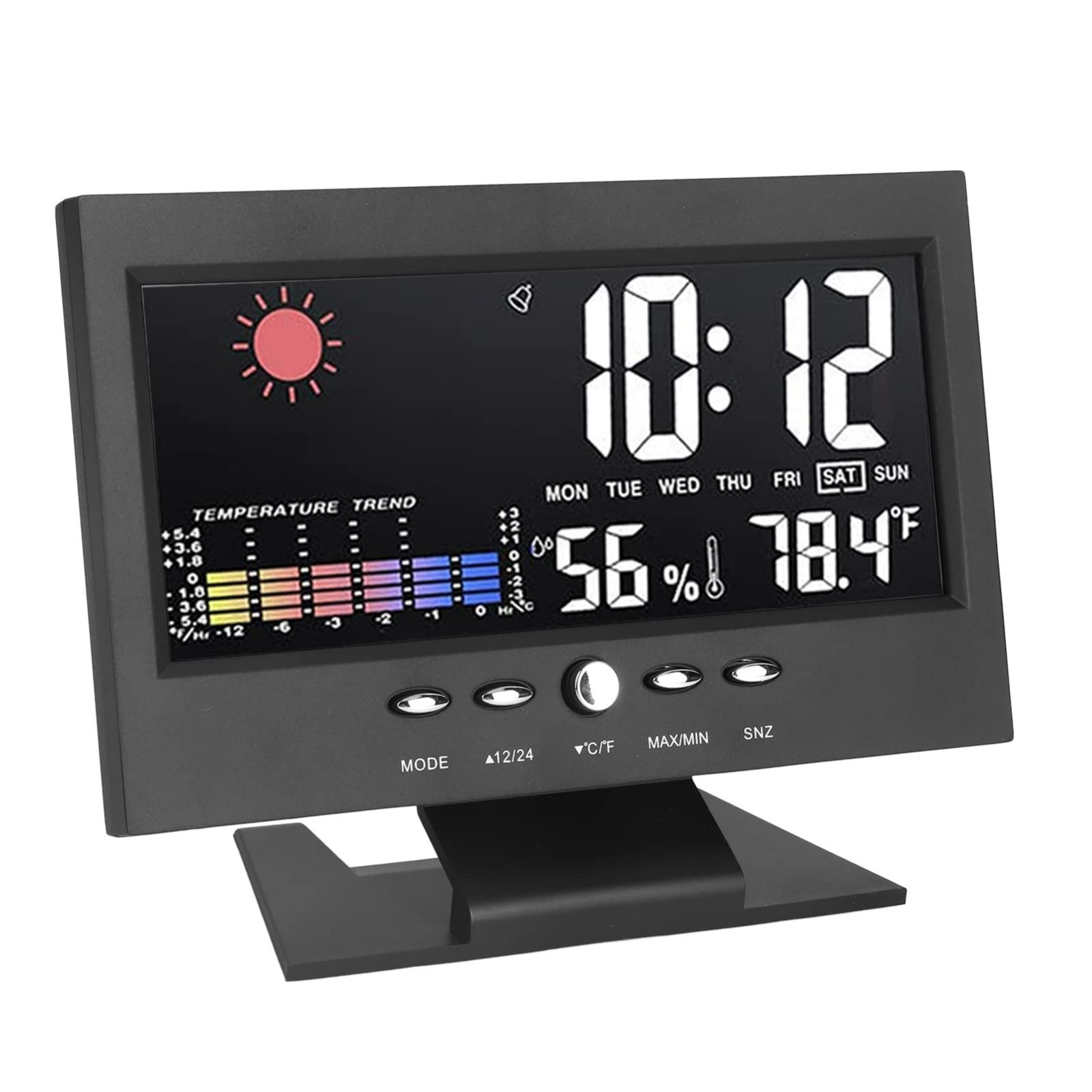 Weather Station Wireless Indoor Outdoor Thermometer,Alarm Clock (white)
