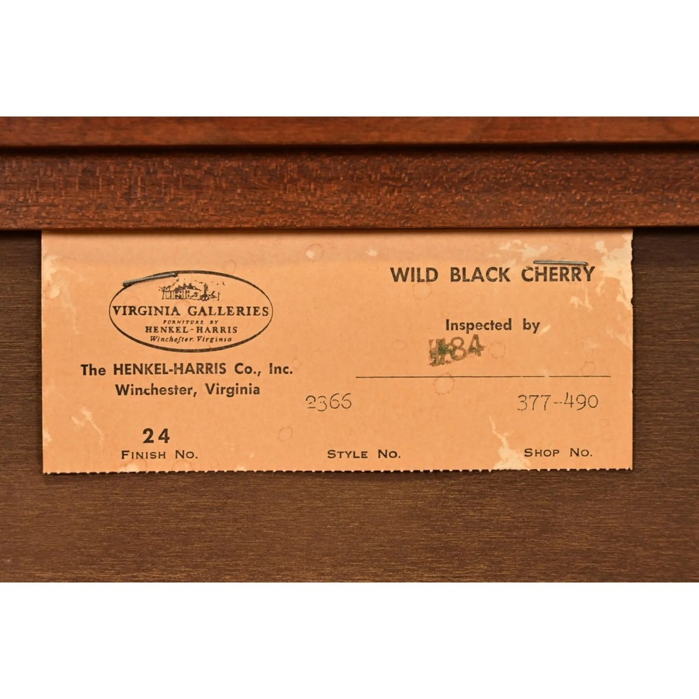 Henkel Harris American Colonial Solid Cherry Wood Breakfront or Sideboard Buffet