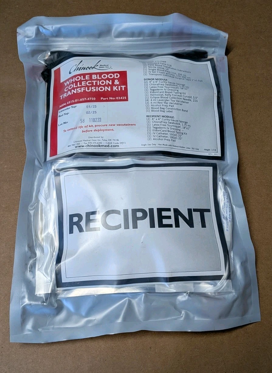 Chinook Medical Gear Whole Blood Collection & Transfusion Kit