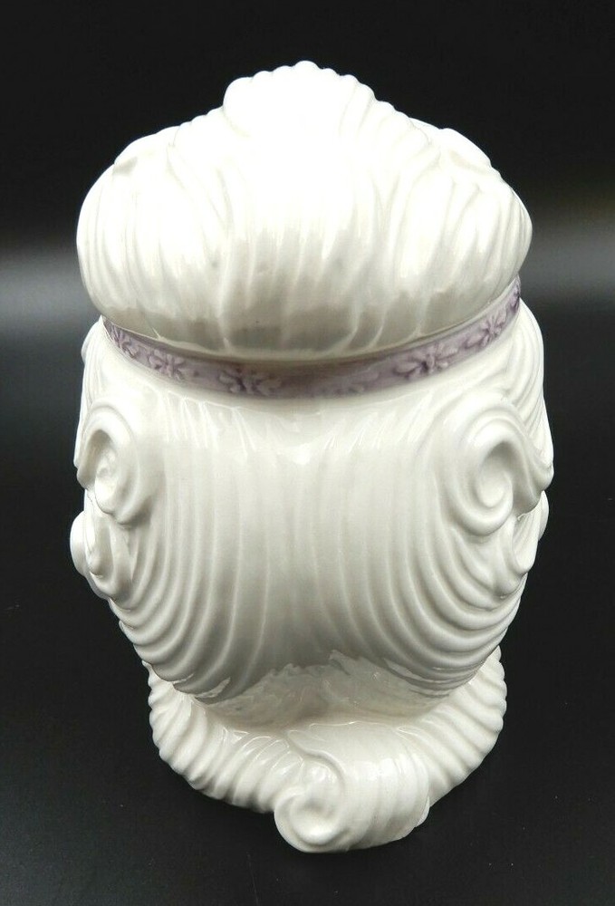VINTAGE SIGMA BELLE EPOQUE WHITE CERAMIC DECORATIVE CONTAINER