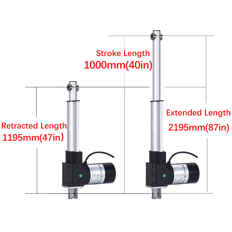 12V Linear Actuator 250N 2000N 6000N 20inch 32" 40" 48 inch 1000MM Heavy Duty