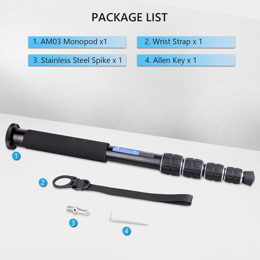 ARTCISE M05 32.4MM Camera Monopod Compact Portable Unipod Aluminum 5-Section