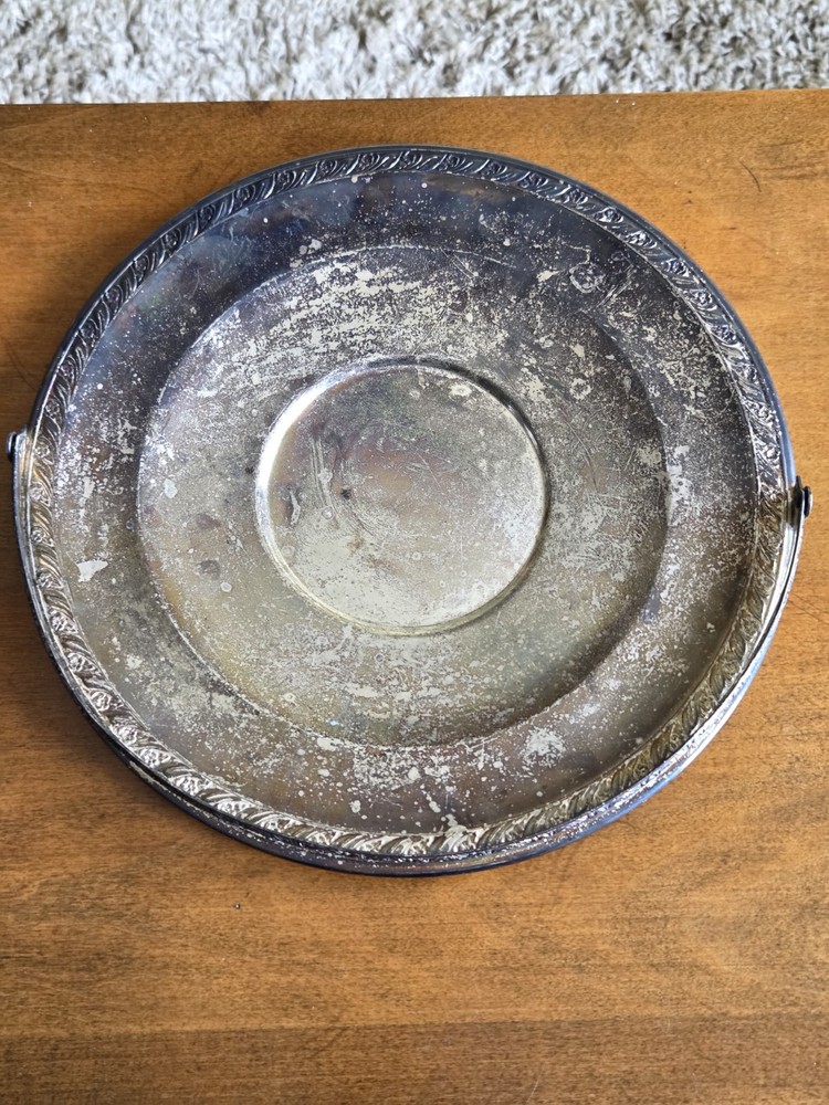 Antique FB Rogers Silver Company 1883 Silverplate Coffee Tea Pot & Handled Tray