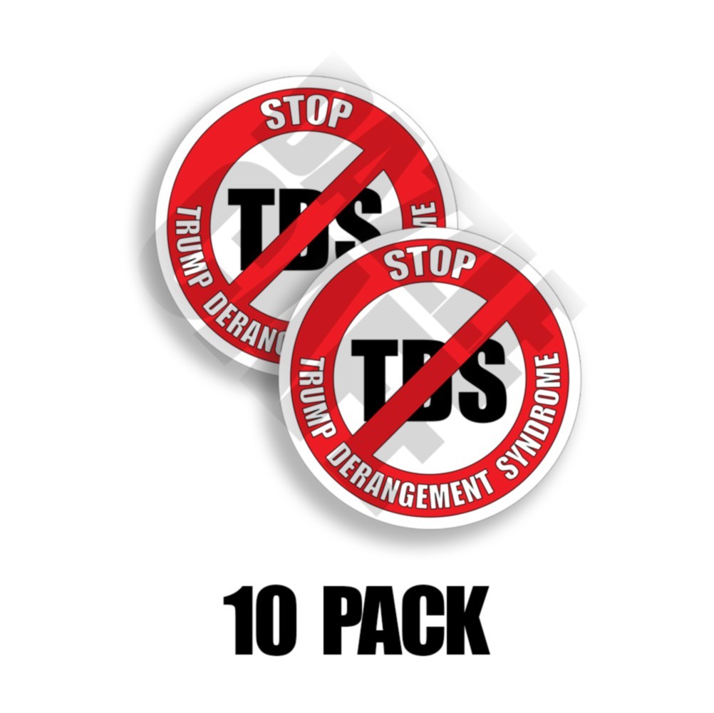 TRUMP TDS DERANGEMENT SYNDROME MAGA STICKER DECAL 4 INCH WINDOW BUMPER 2 PACK