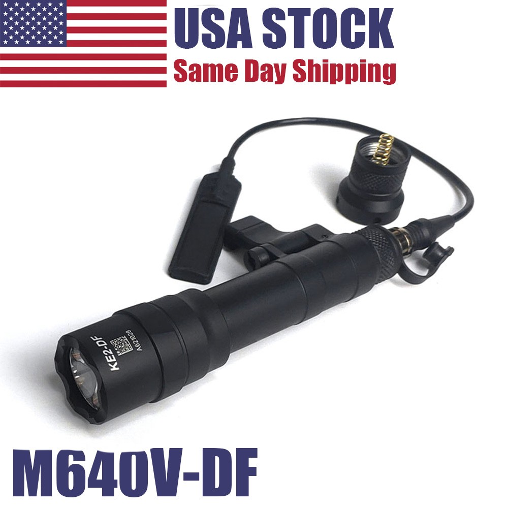 Tactical Side Offset M640V-DF 1200 High Lumens LED Flashlight + Switch +Tail cap