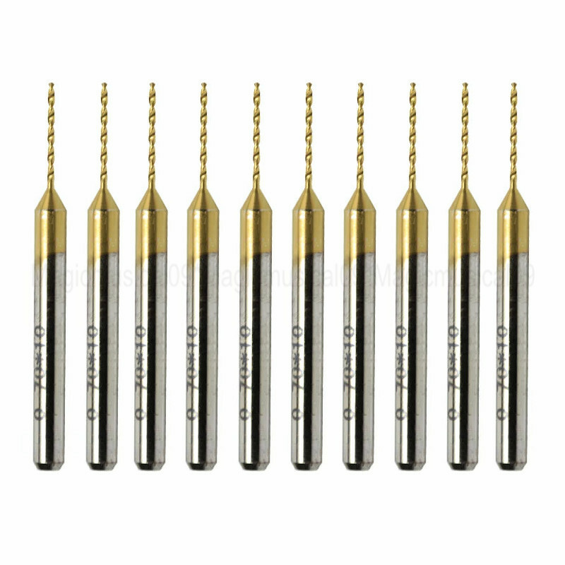 10pcs 0.7mm Titanium Nitride Coated Carbide PCB CNC Drill Bits Router