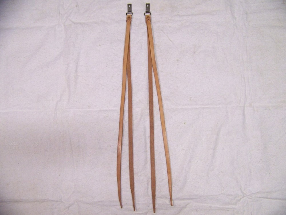 X LONG LENGTH Leather Saddle Strings with Clip & Dee Ring Hardware----Tan Color