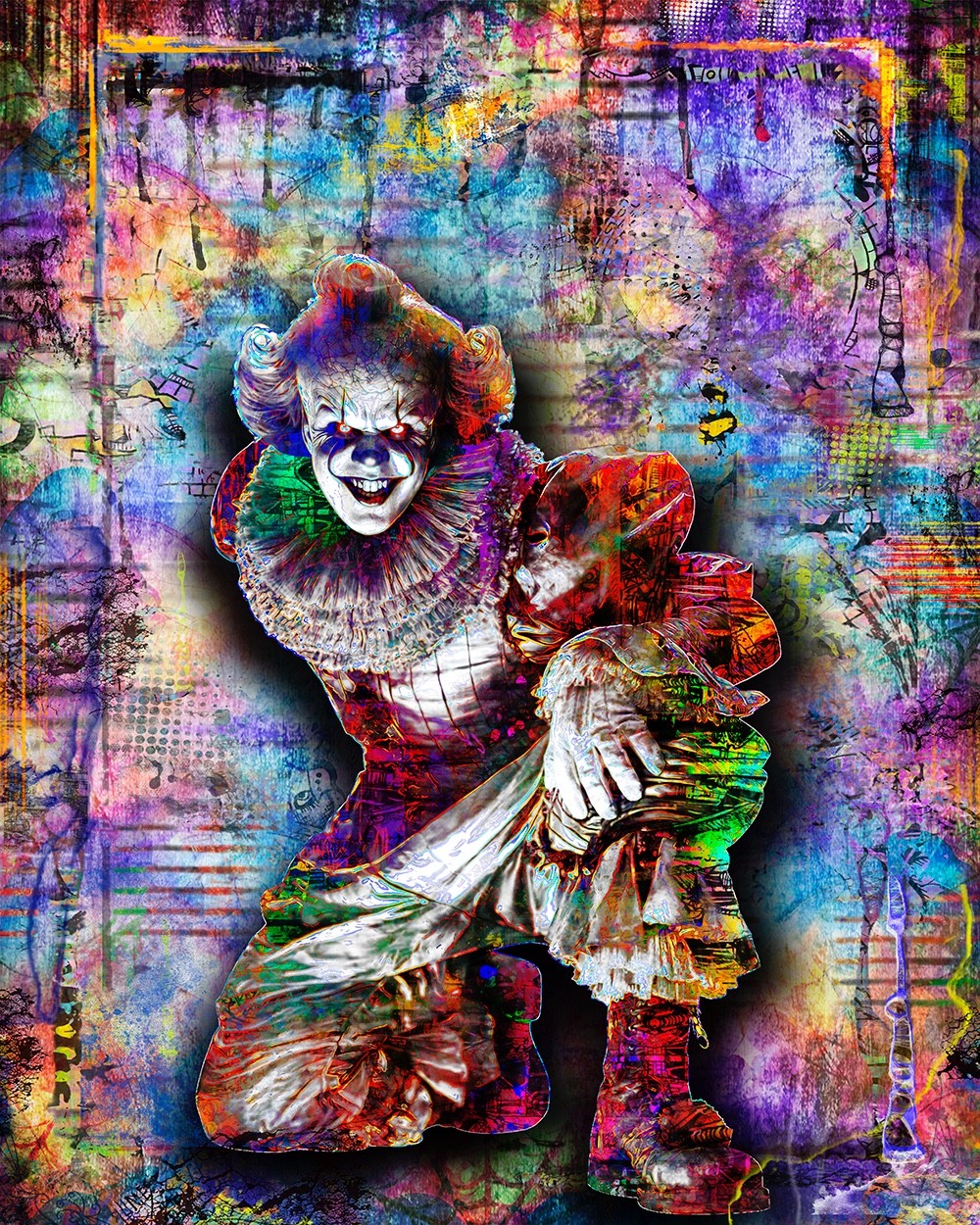 PENNYWISE from "IT" 20x30in Poster, Welcome To Derry Pennywise Print Free Ship