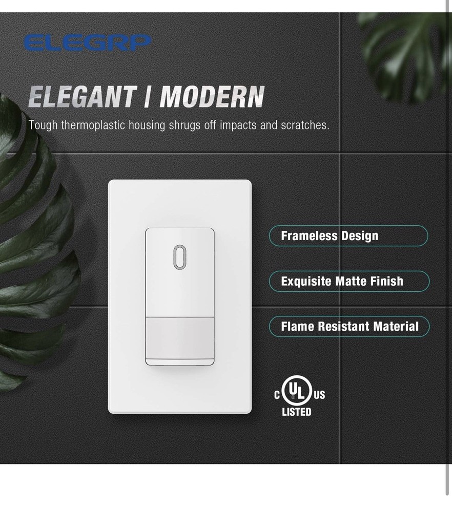 Motion Sensor Light Switch, No Neutral Wire, 6 Pack, UL Listed Infared White