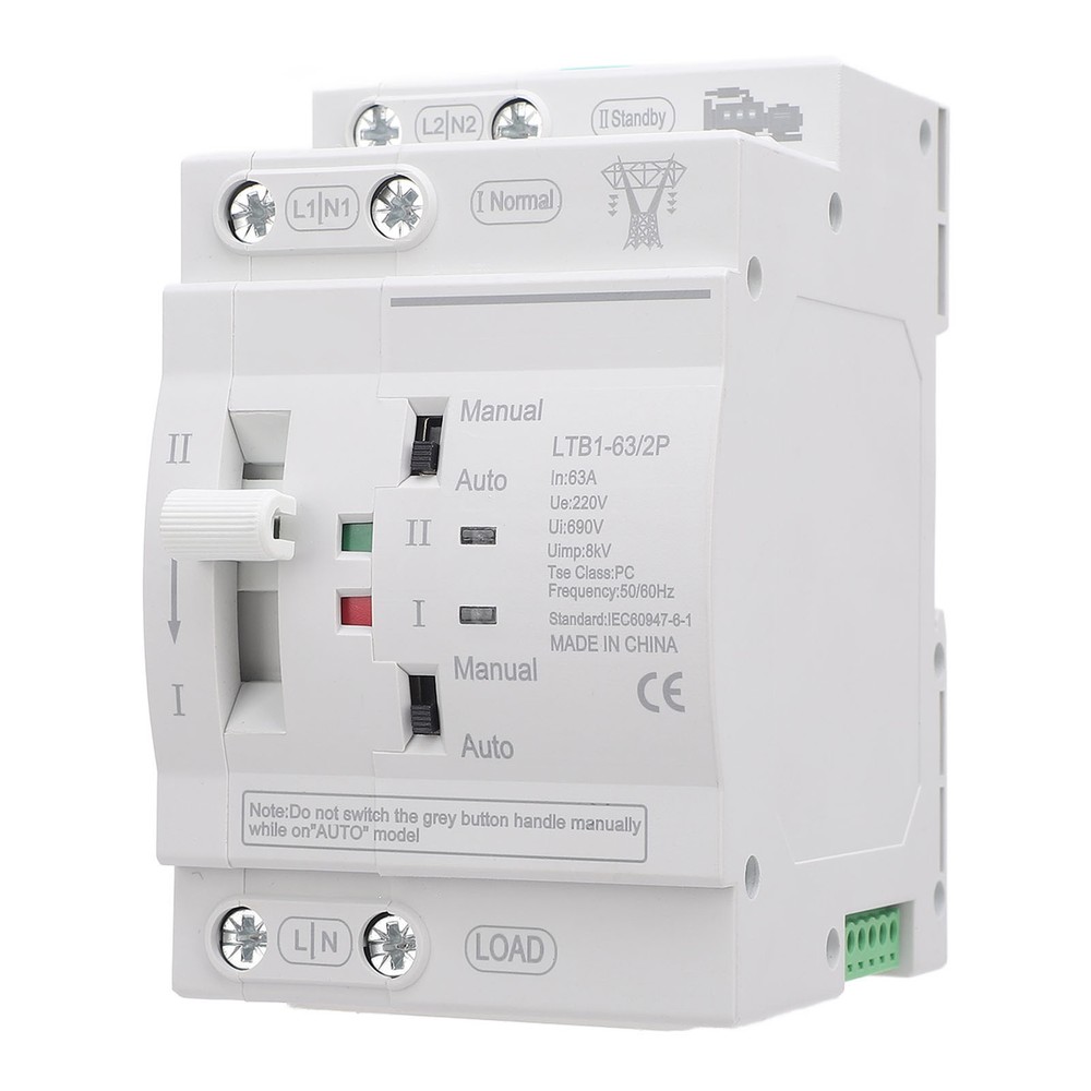 Double Power Automatic Transfer Switch 63A 2P ATS Power Transfer Switch♡