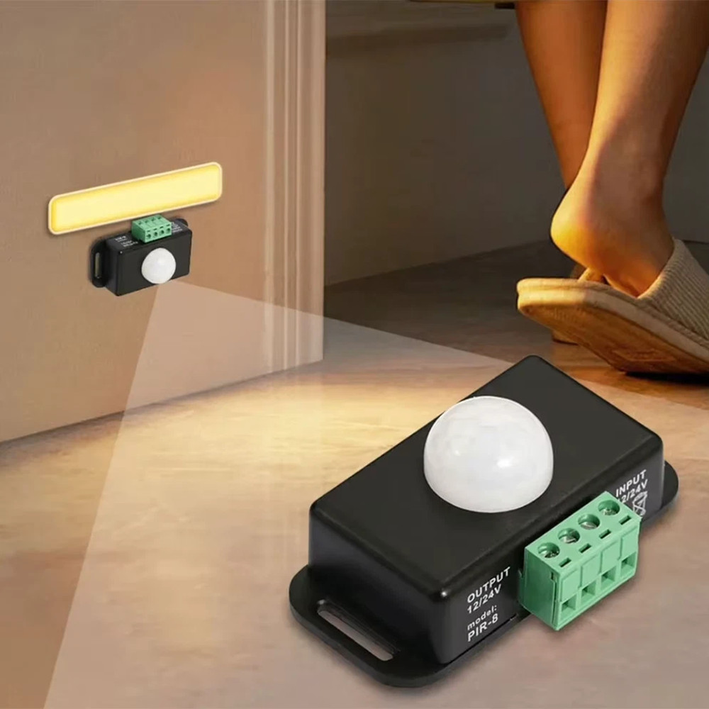 DC 12V-24V 8A Infrared PIR Motion Sensor Switch For 3528 5050 LED String Lights