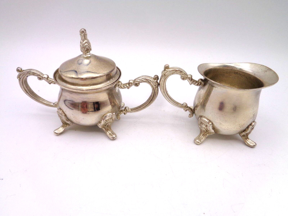Vintage Silver Plated Footed Cream and Sugar Set, International Silver Company