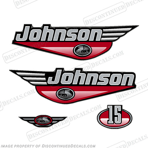 Fits Johnson 15hp Decals - Red