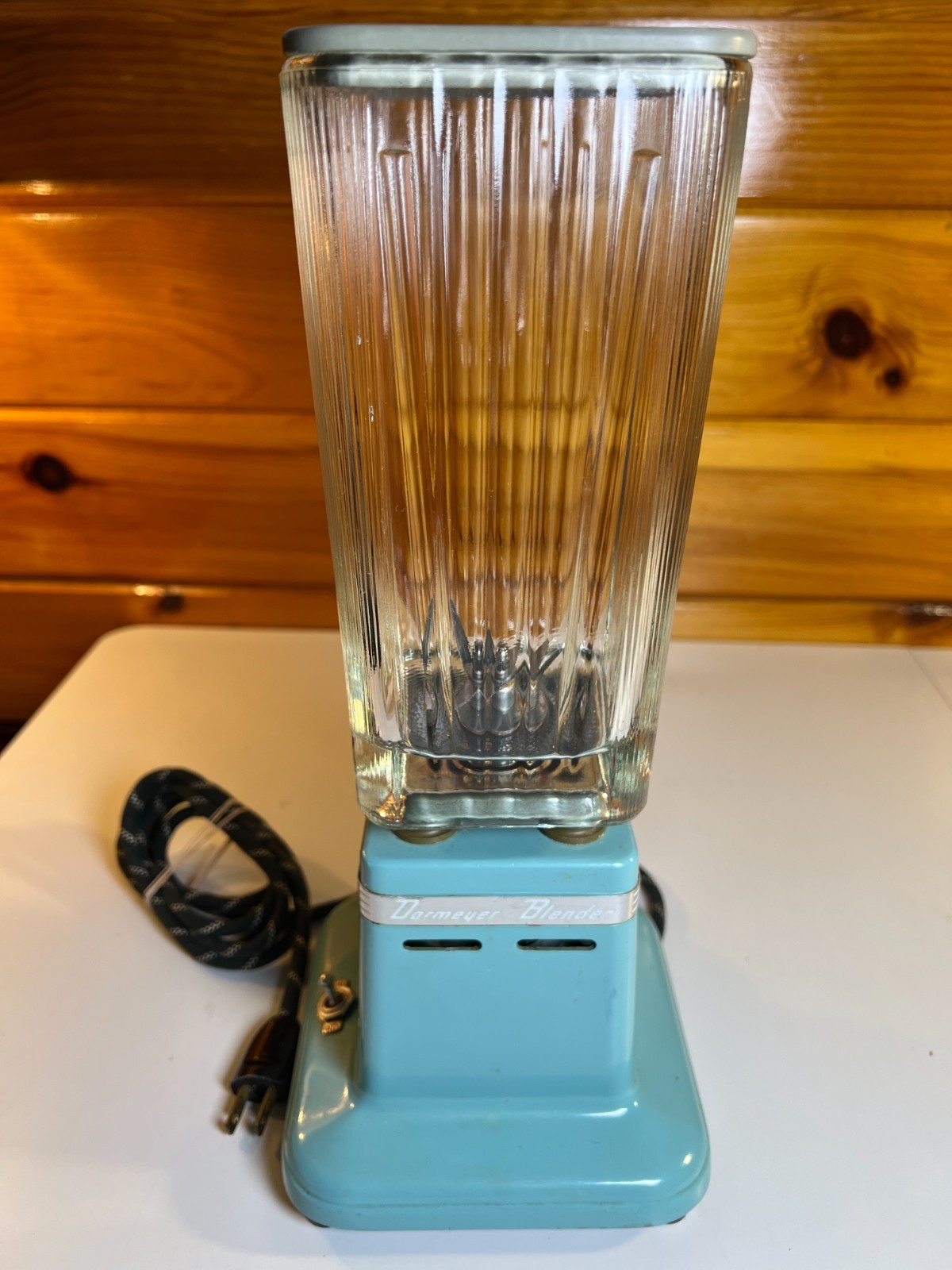 Vintage 1950s Dormeyer Model 5906 Turquoise Teal Blender Glass Chef Logo CHICAGO