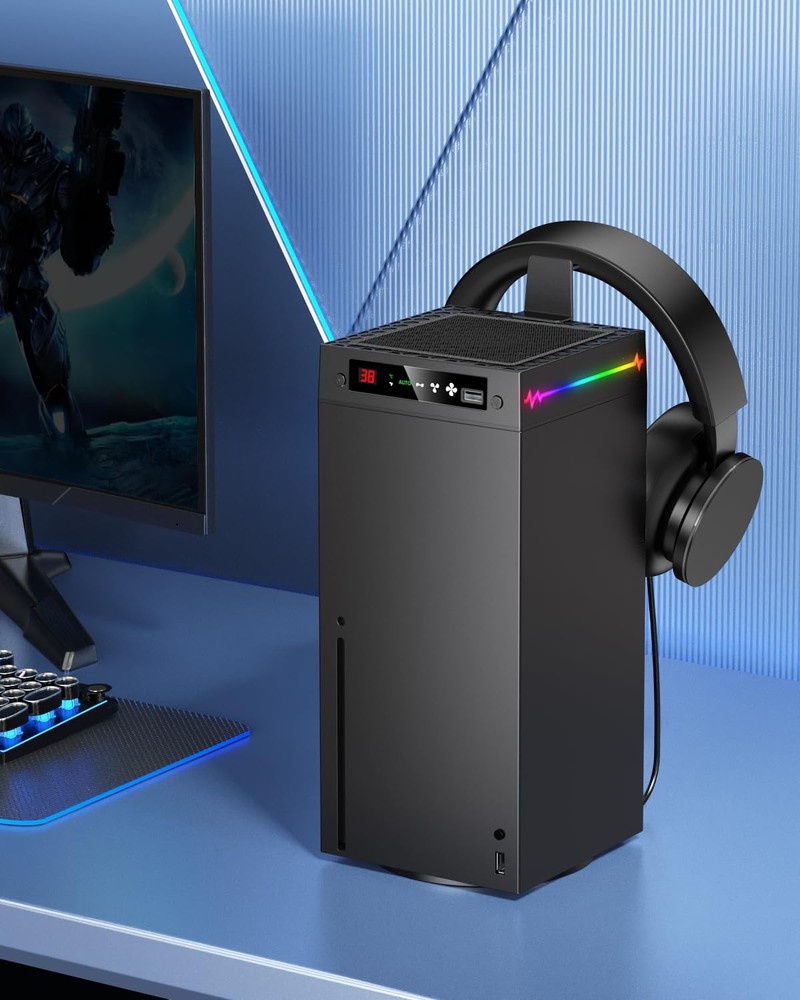 Auto Cooling System for Xbox Series X with 9 RGB Light Modes & USB Hook