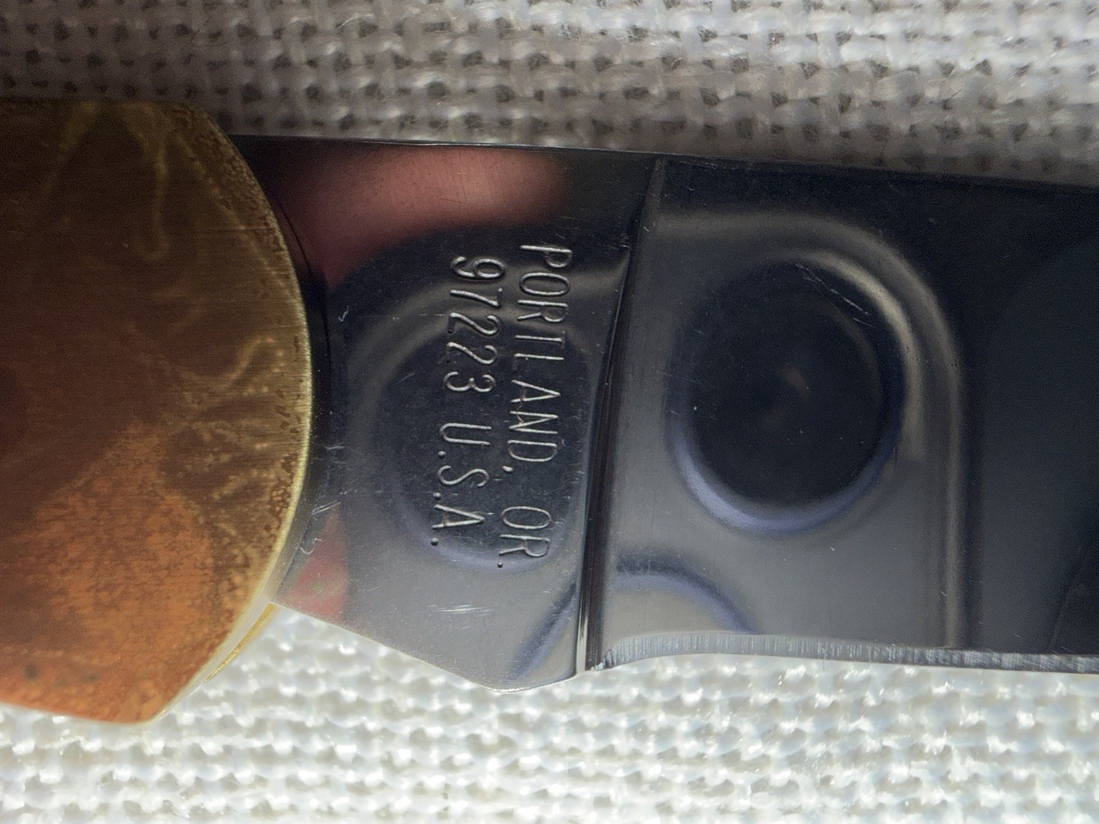 Vintage GERBER Portland OR USA Folding Lockback Knife w/ Sheath & Box Brass/Wood