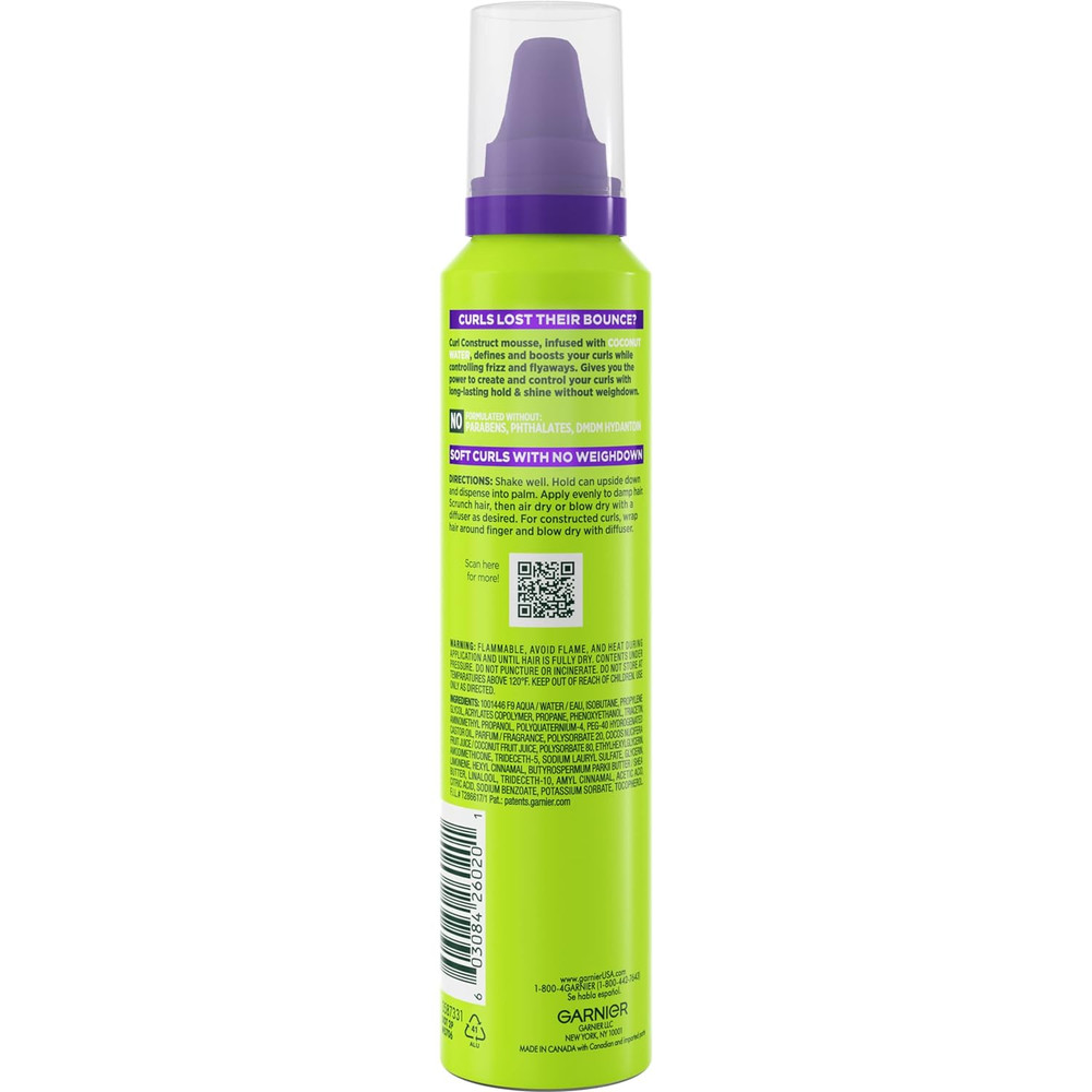 Fructis Style Curl Construct Creation Mousse, 6.8 Oz, 1 Count (Packaging May Var