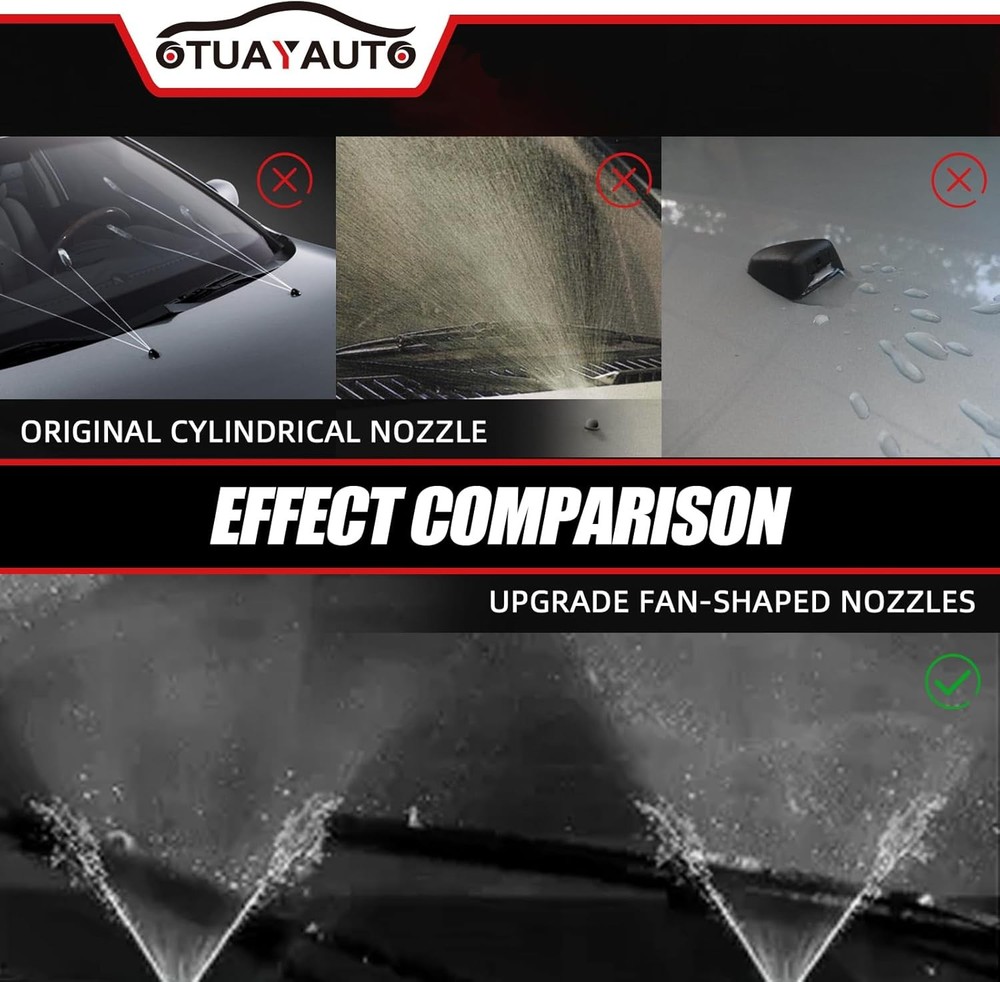 OTUAYAUTO Front Windshield Washer Nozzles - Replacement for Ram, Chrysler, Dodge