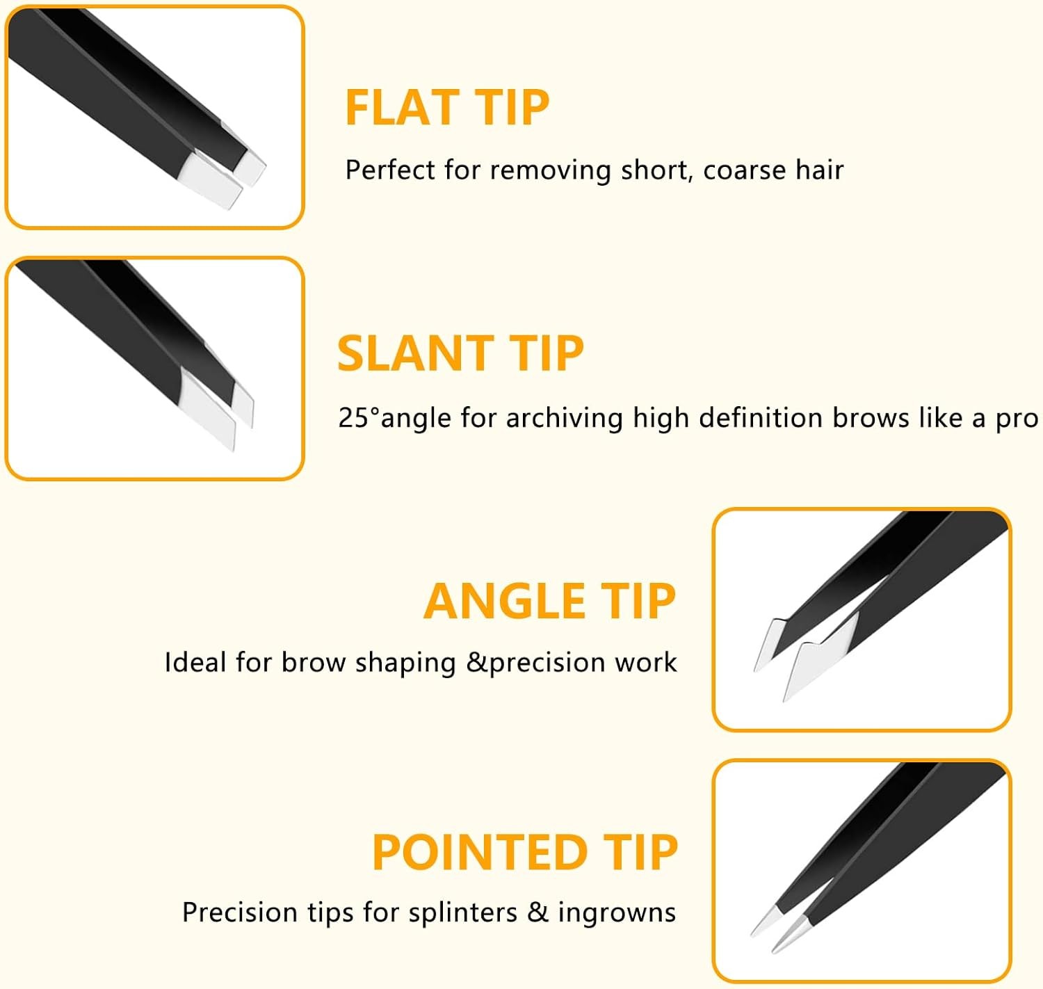 Eyebrow Tweezers Eyebrow Clip 4Piece Hair Beauty Pluckers Stainless Steel