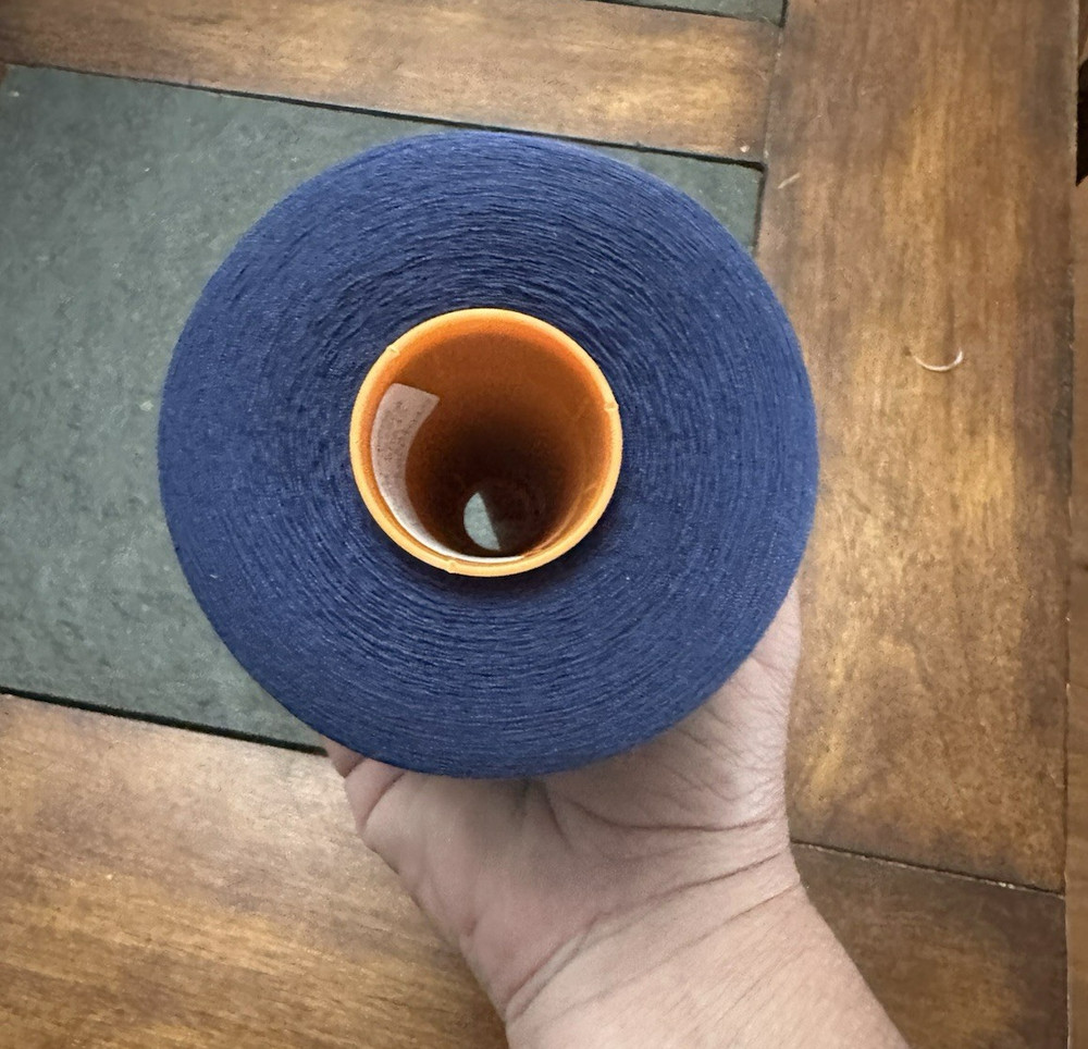 Navy Blue Cotton/Polyester Serger Sewing Thread - Spool