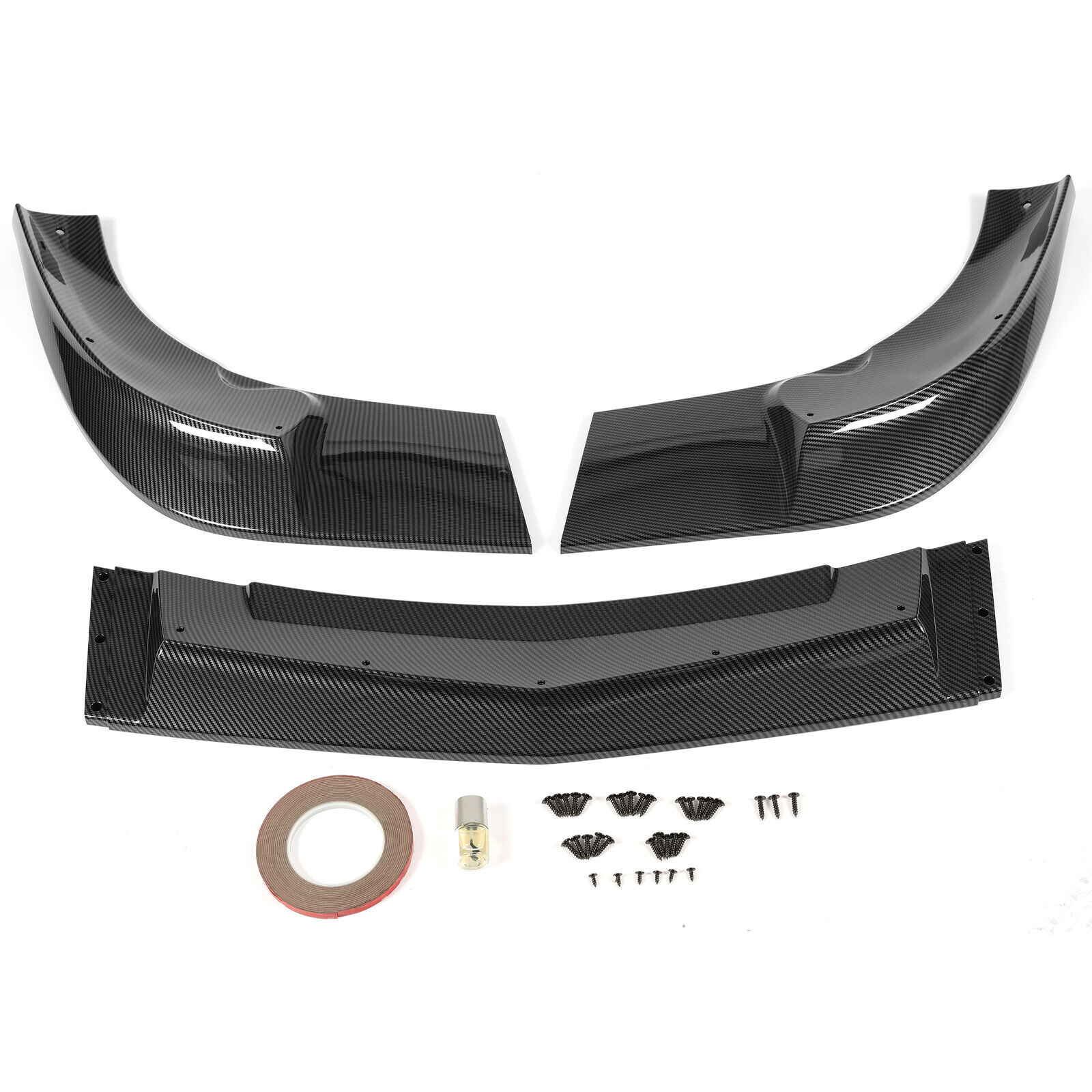 HECASA For 05-13 Corvette C6 Base Front Lip Splitter ZR1 Style Carbon Fiber Look