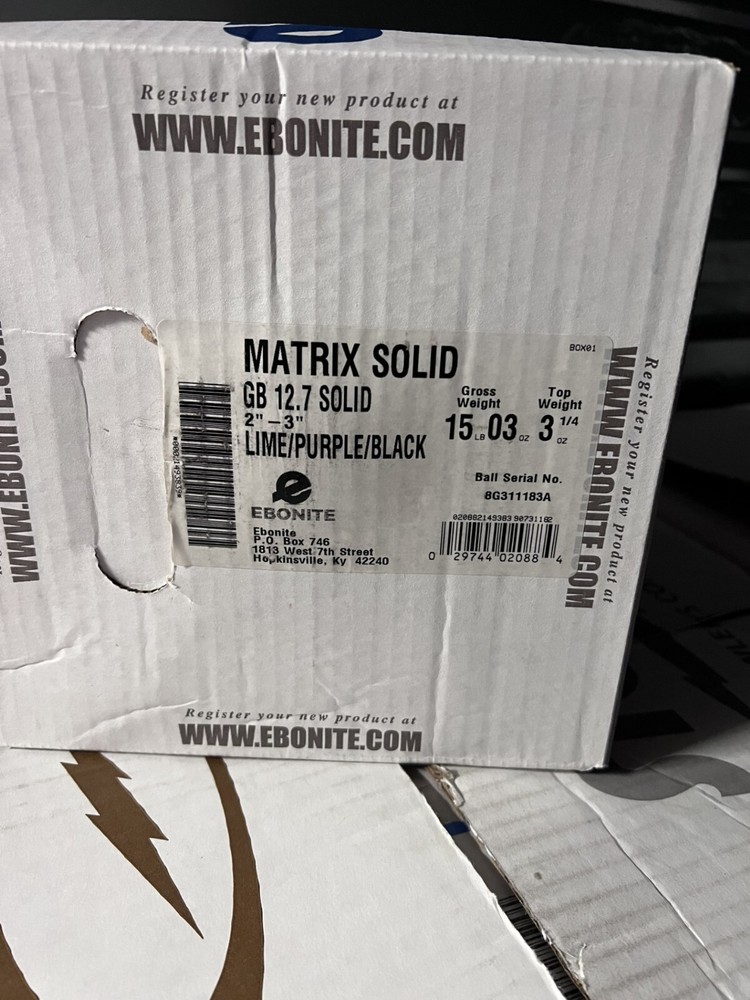 NEW - NIB 15lb Ebonite "MATRIX SOLID" UNDRILLED - NIB
