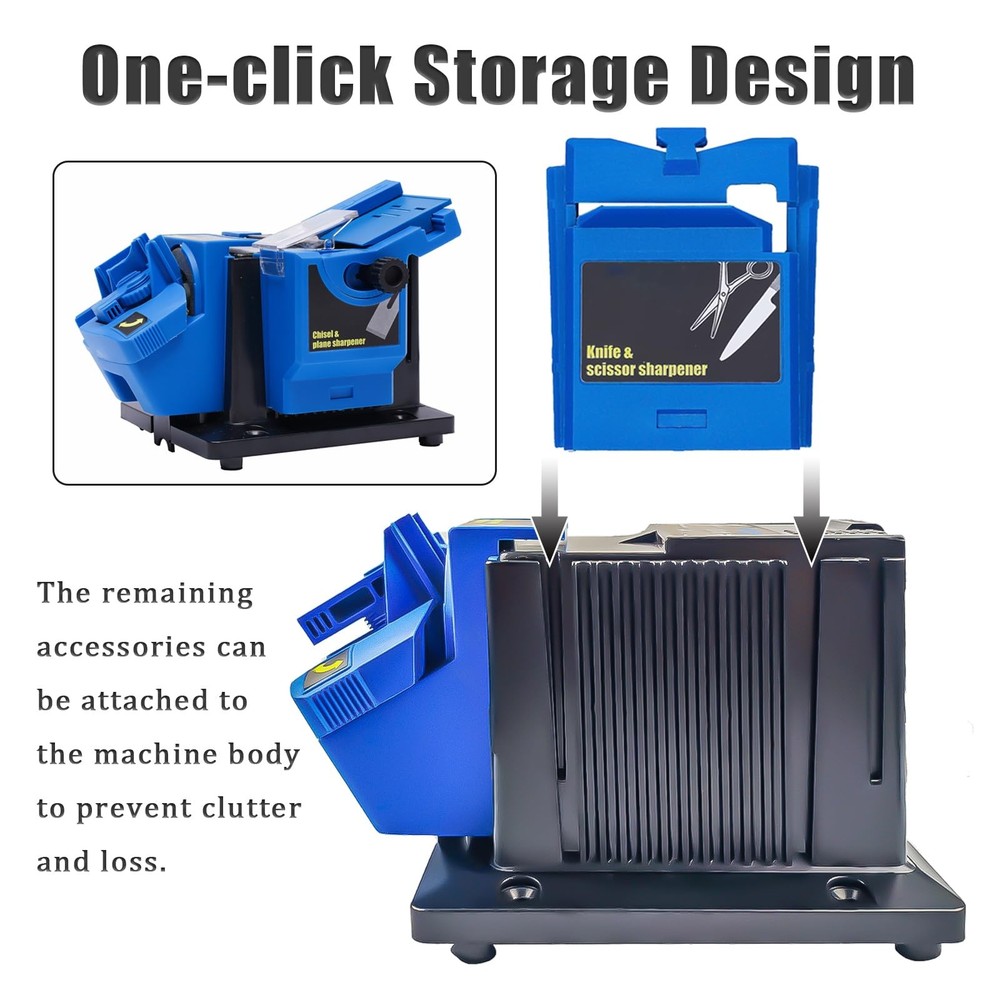 Electric Drill Bit Sharpener, 3-in-1 Multifunction Large, Blue