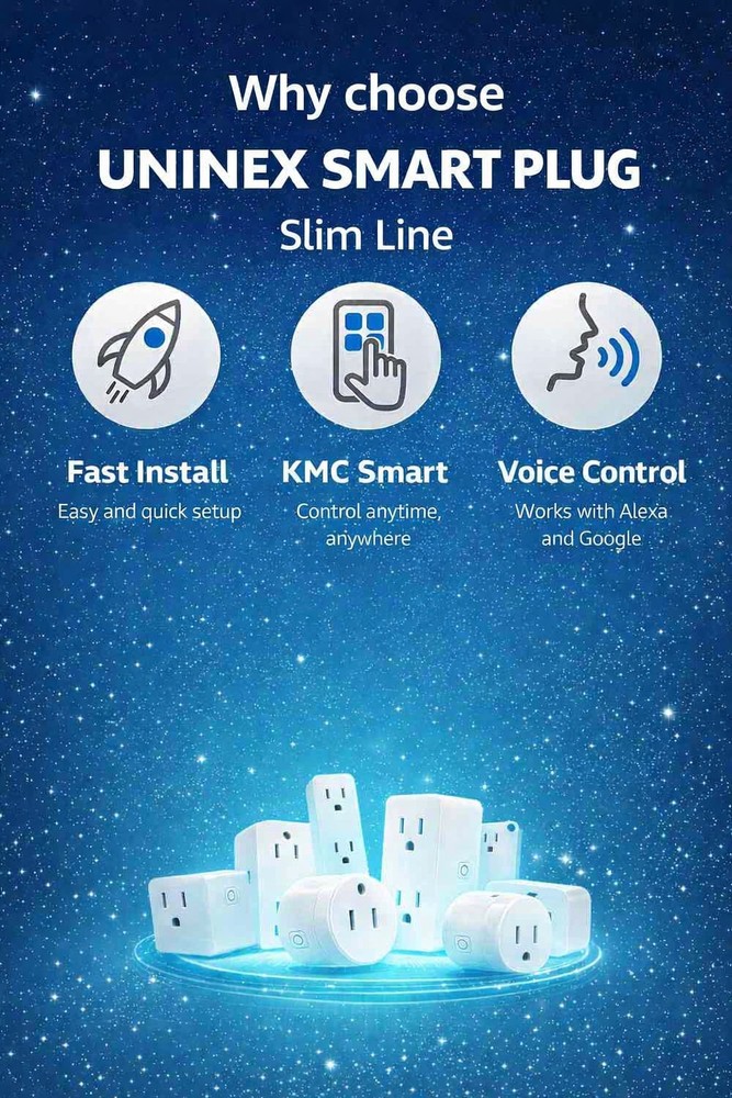 UNINEX 4-Pack Smart Plug Slim Line