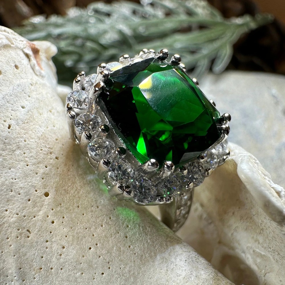 Irish Ring Ladies Statement Ring Cocktail Green Ring 925
