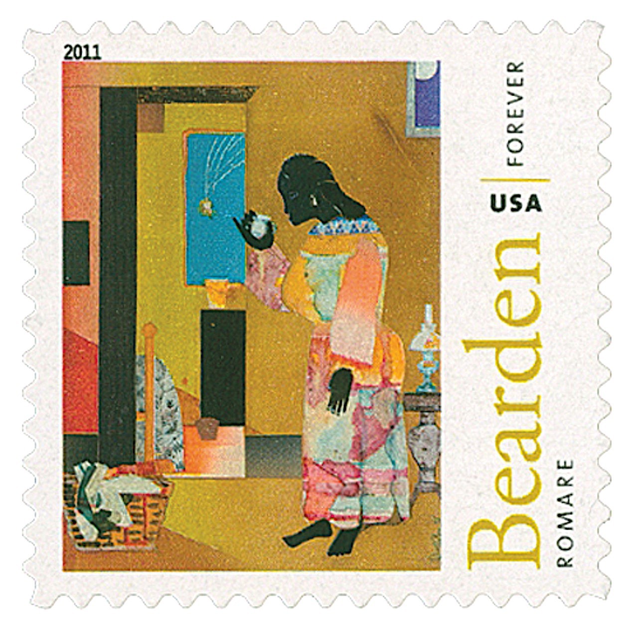 4 Mint ROMARE BEARDEN Stamps: NYC African American Artist, Collage Art, Collages