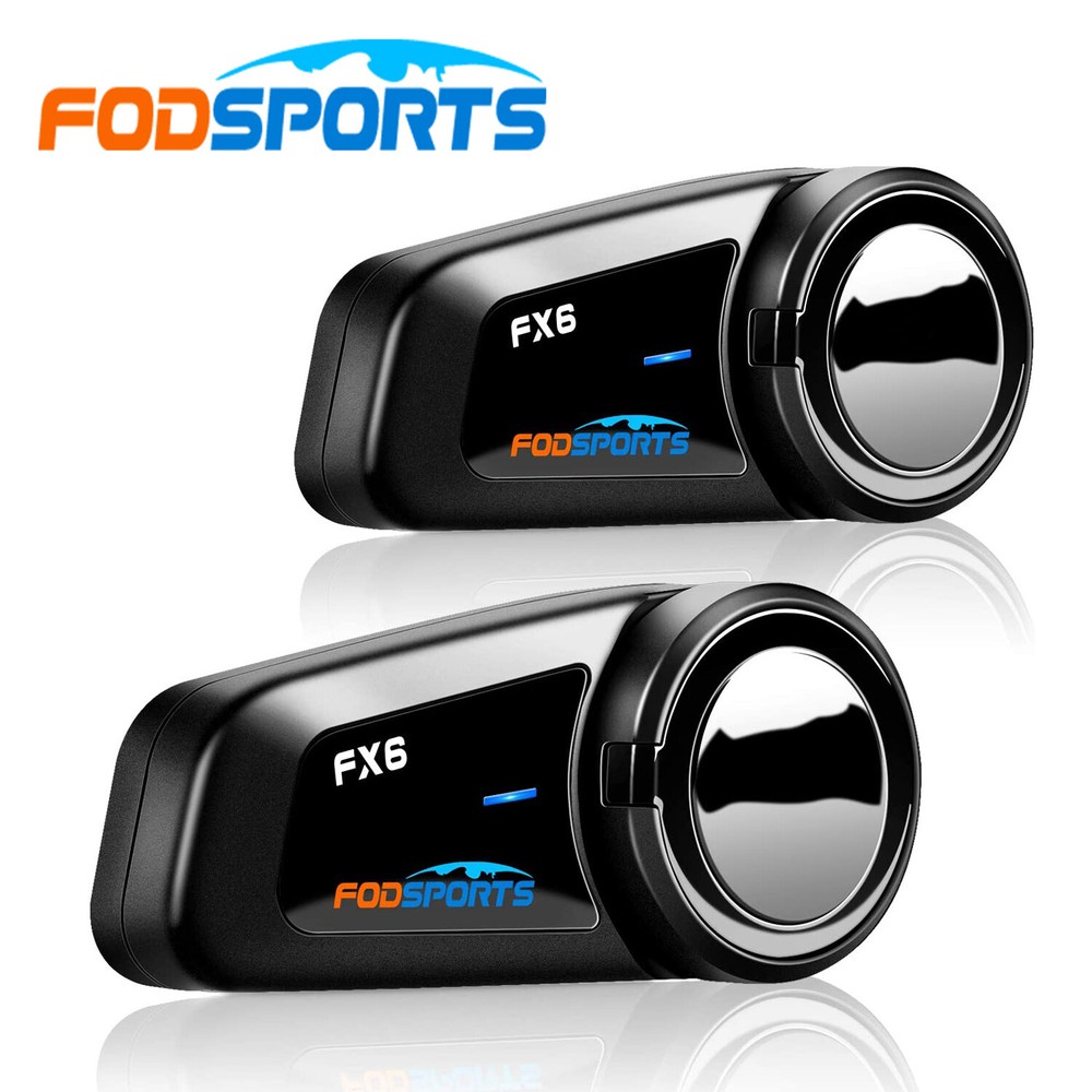 2x FX6 Helmet Intercom Motorcycle Bluetooth Headset 1000m 6 Riders Communication