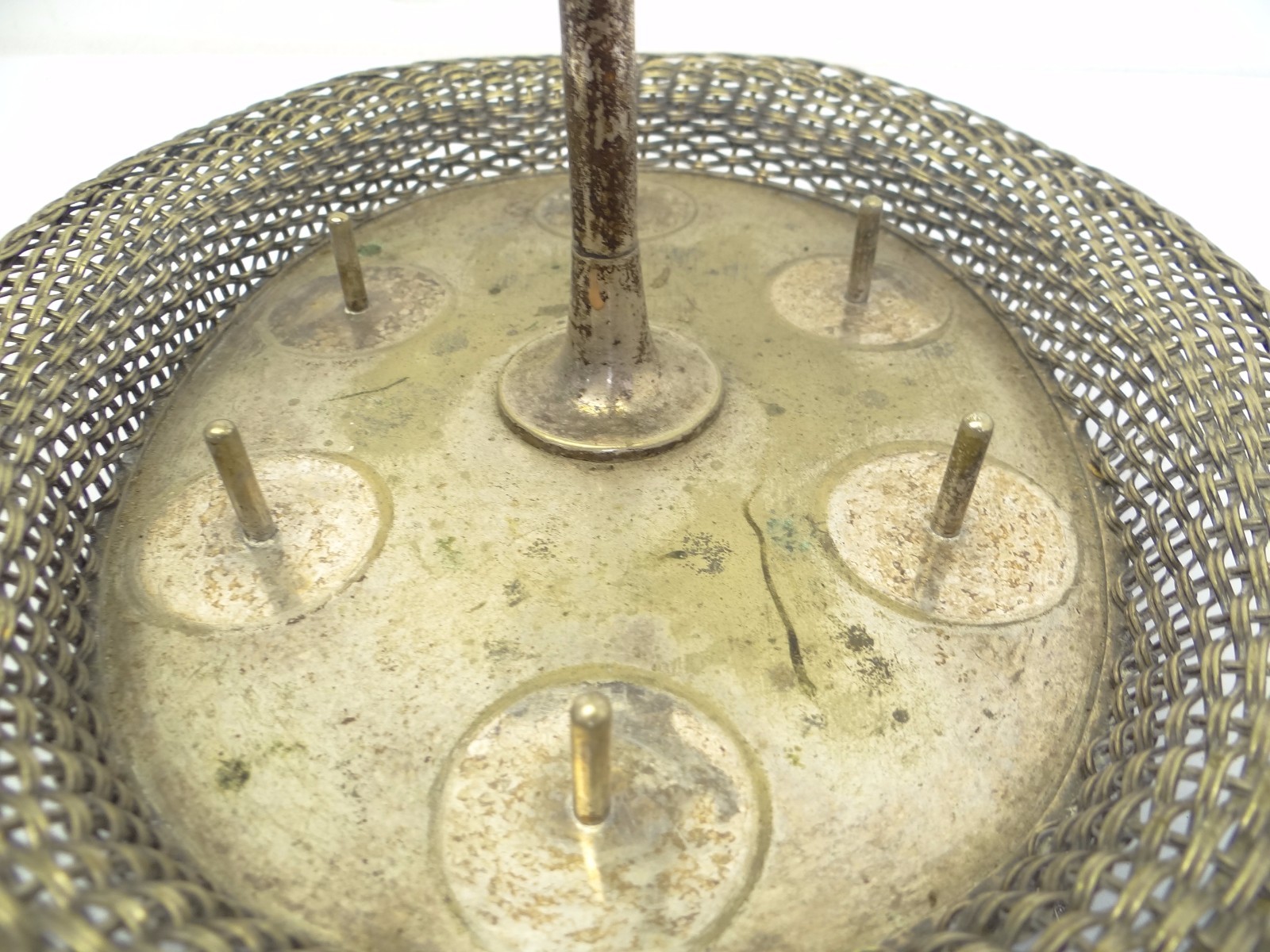 Vintage Used Silverplate Serving Caddy Tray Stand Basket Silver Plate Kitchen