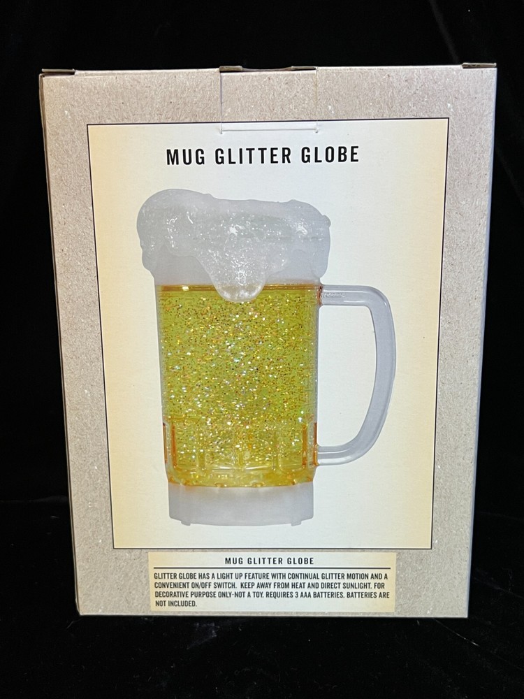 GLITTER GLOBE BEER MUG - By Cracker Barrel - s