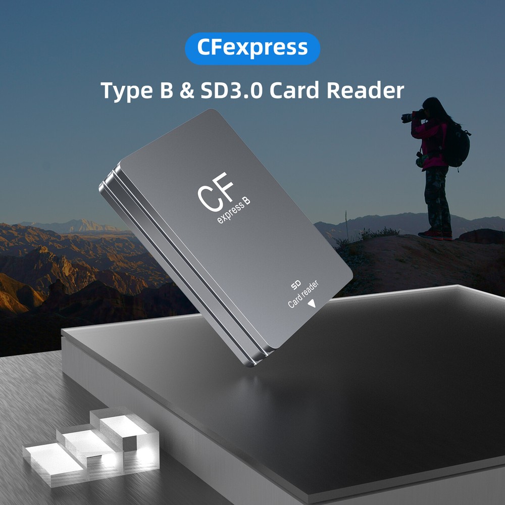 CFexpress Type B&SD Card Reader, USB 3.1 Gen 2 10Gbps Camera Reader Memory Card
